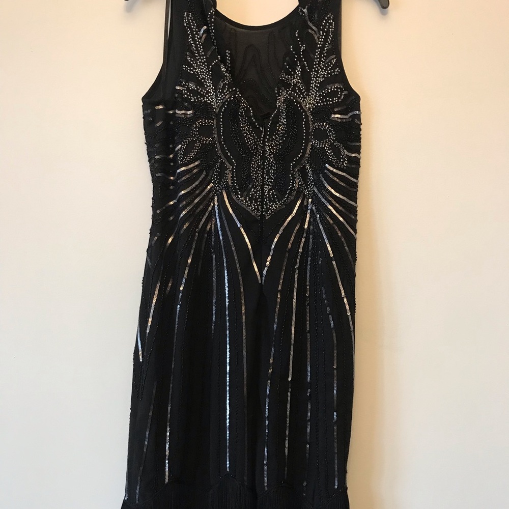 Beaded and sequin dress with built in slip